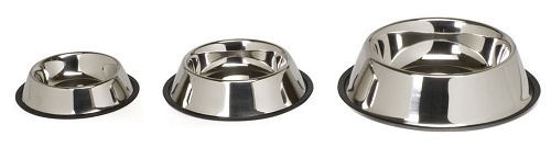 foto del prodotto ciotole in acciaio inox per cani cm.34x9,5h. capienza lt.2,40