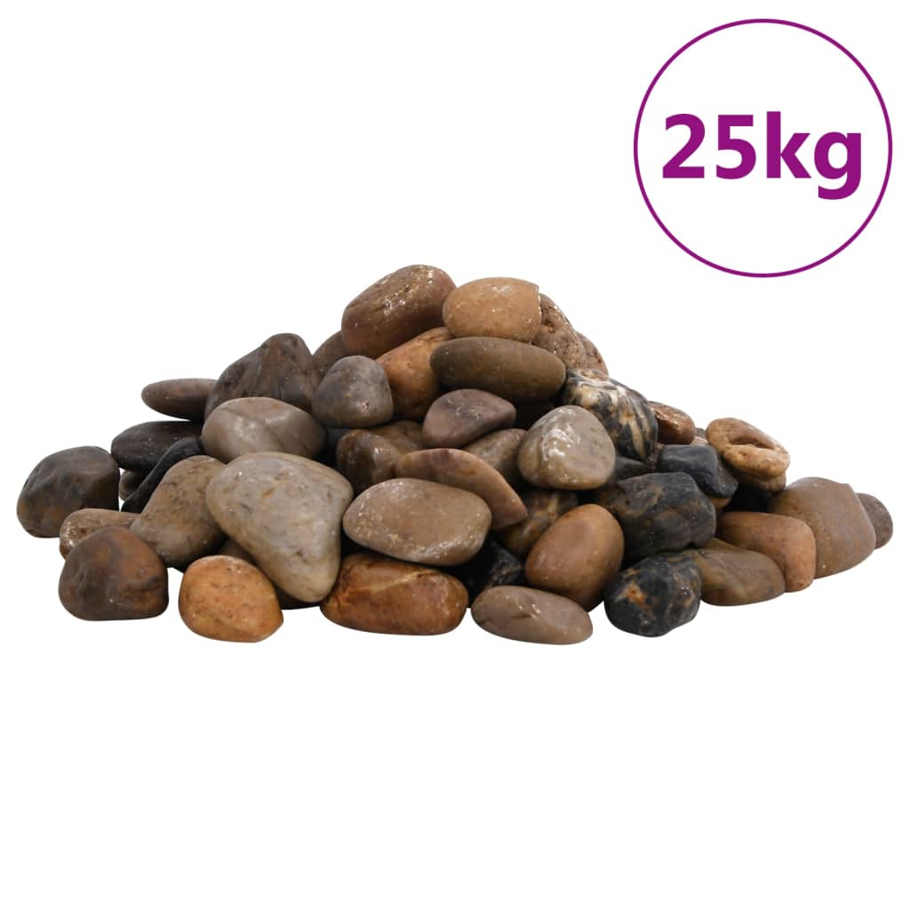 foto del prodotto ciottoli levigati 25 kg colore misto 2 5 cm