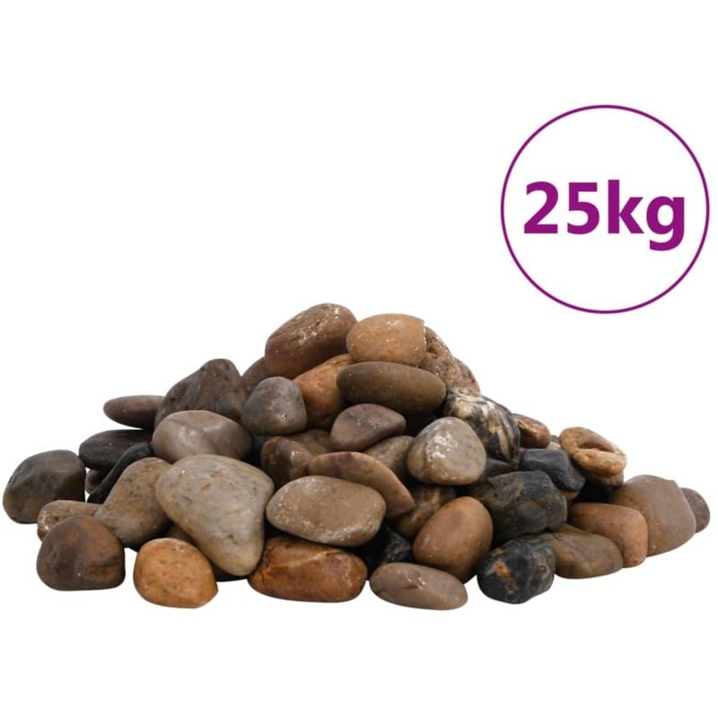 foto del prodotto ciottoli levigati 25 kg colore misto 2 5 cm vidaxl