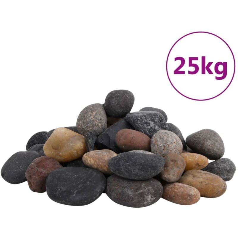 foto del prodotto ciottoli levigati 25 kg colore misto 5 8 cm vidaxl