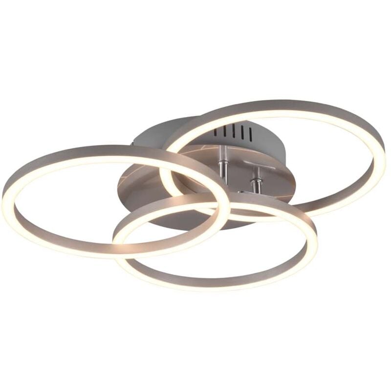 foto del prodotto circle plafoniera led acciaio satinato 3 cerchi orientabili con telecomando multifunzione l. 41cm