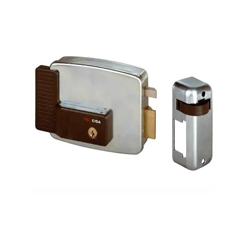 foto del prodotto cisa 111921603, serratura elettrica da applicare a cilindro, entrata 60 mm, per infissi con apertura esterna, mano destra