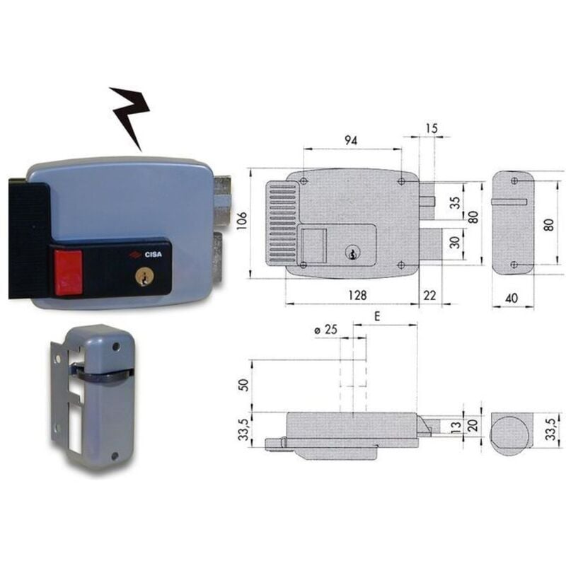 foto del prodotto cisa - 11670-70-2 serratura elettrica applicare cil stac sx