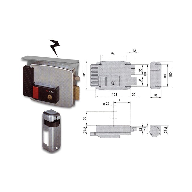 foto del prodotto cisa 11731 50 2 serratura elettrica applicare cil fis sx