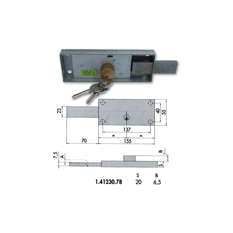 foto del prodotto cisa 41230 78 1 serratura serranda lat dx