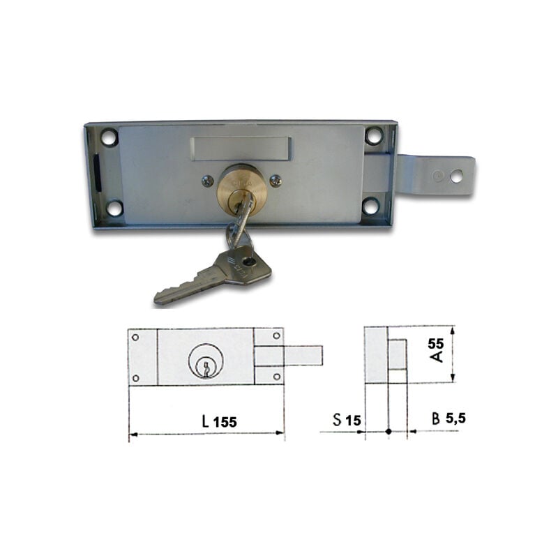 foto del prodotto cisa 41525 78 2 serratura serranda lat sx