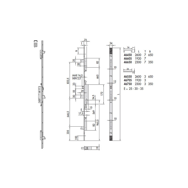 foto del prodotto cisa 46450 25 0 serratura multip cil sag rull