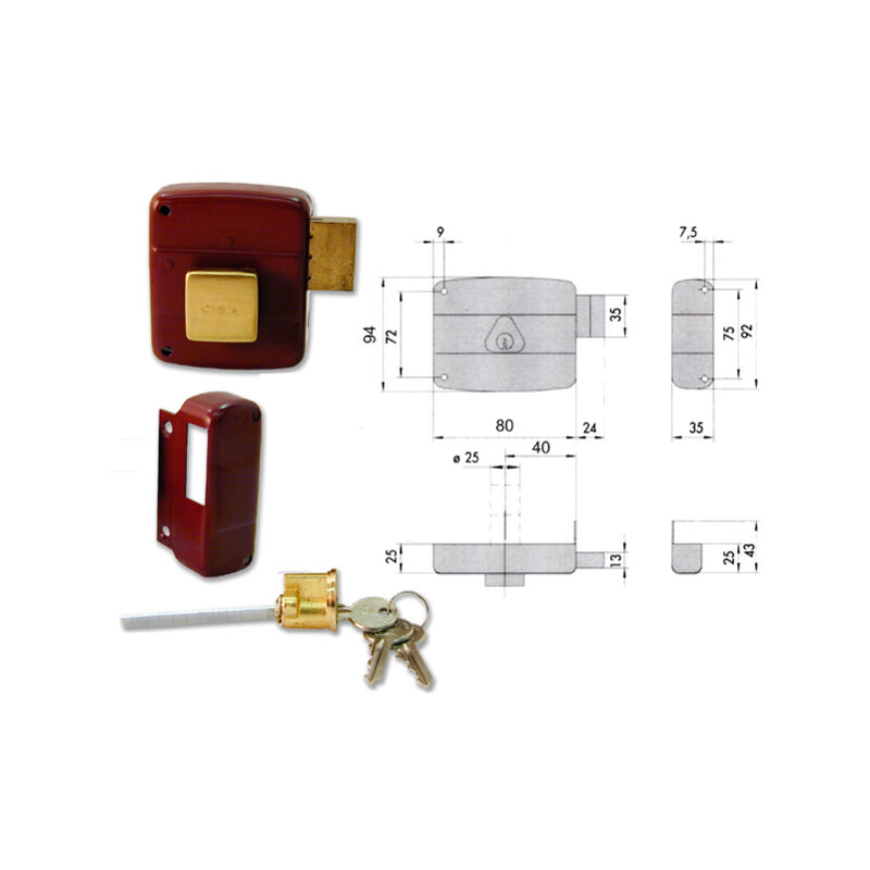 foto del prodotto cisa 50130 50 2 serratura applicare cil stac sx