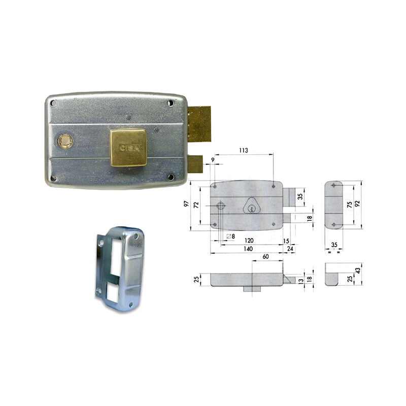 foto del prodotto cisa 50481 60 1 serratura applicare cil fis dx