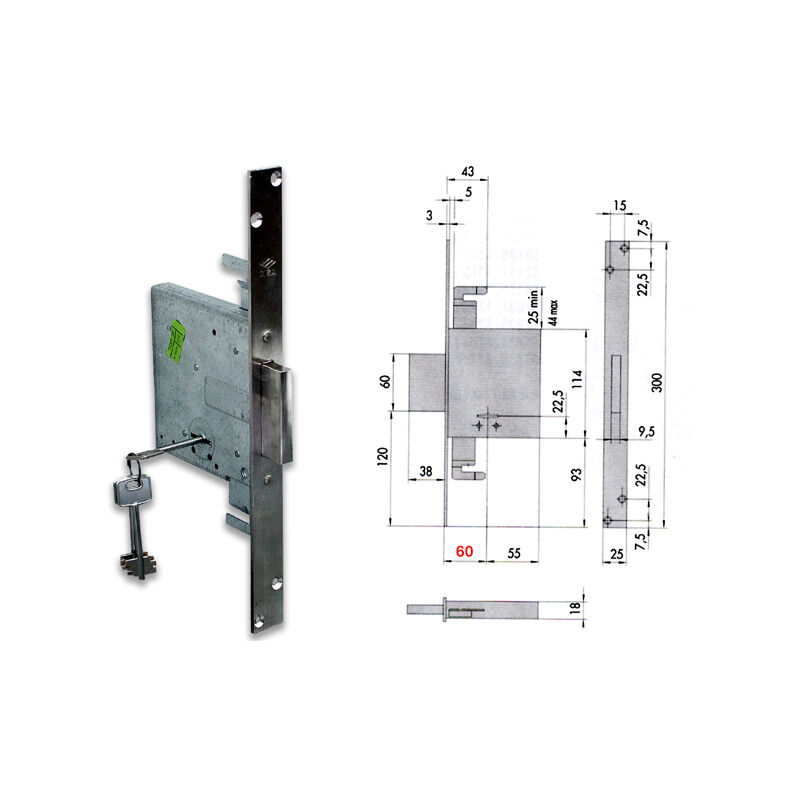 foto del prodotto cisa 57015 70 0 serratura d m infilare tripl s a