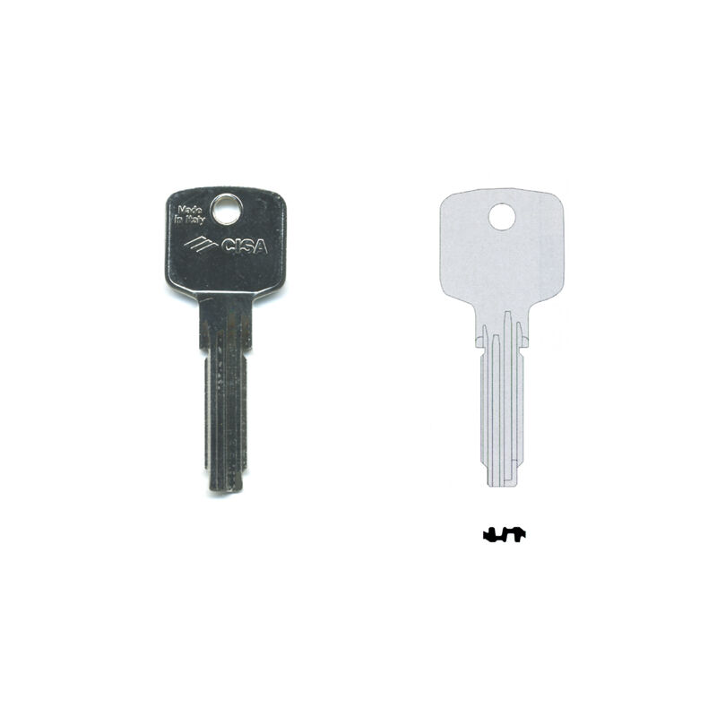 foto del prodotto cisa chiave punzonata 00620.01 originale ottone nichelato cs62