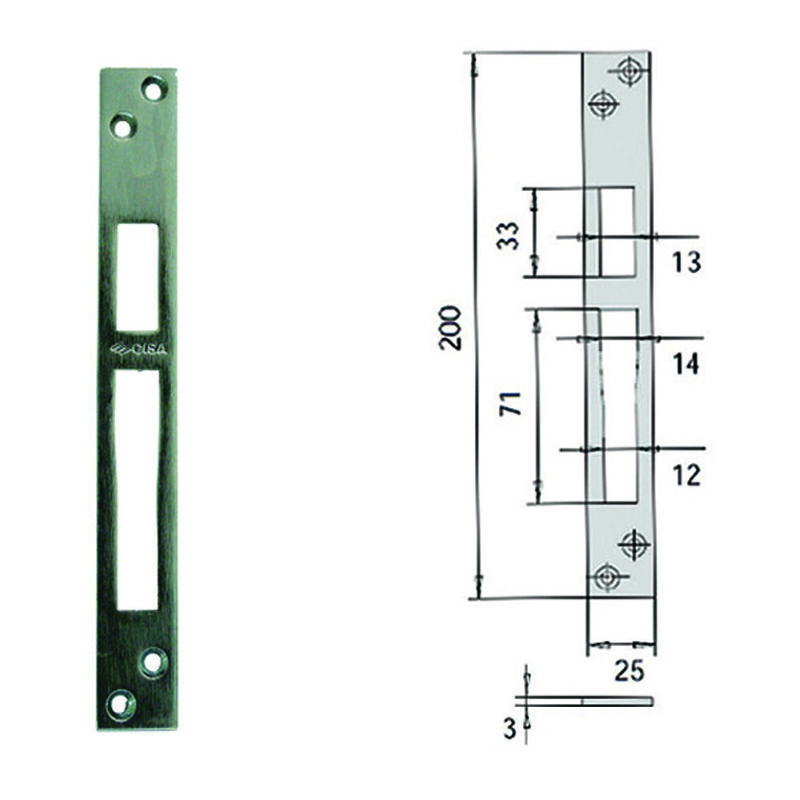 foto del prodotto cisa contropiastra per serrature infilare profilati in ferro 06232 20 mm.25x200, spessore mm.3 06232 20 