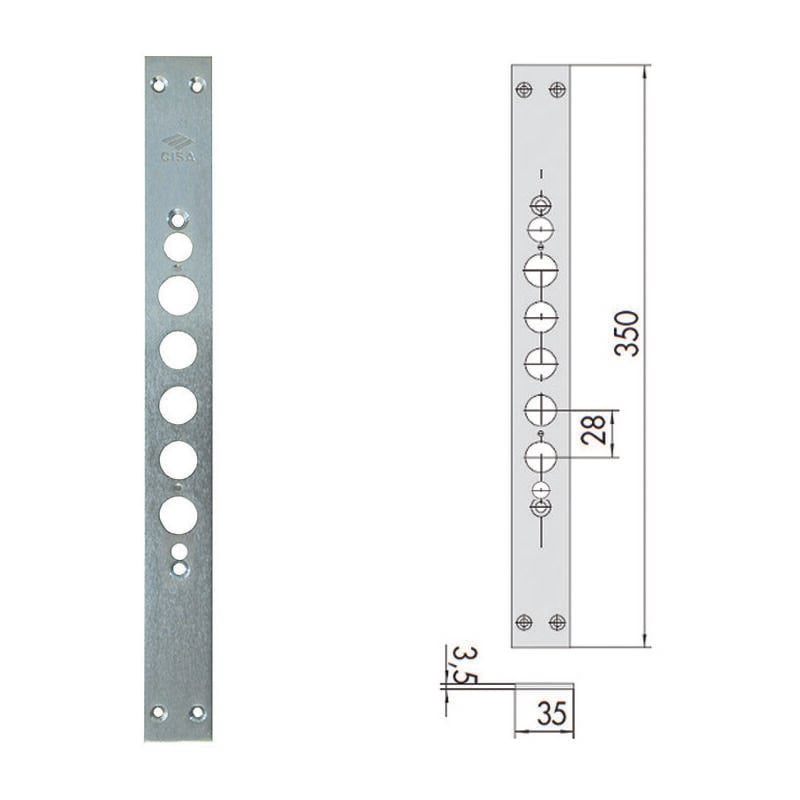 foto del prodotto cisa contropiastra per serrature porte blindate serie 17515 06221 10 mm.350 06221100 