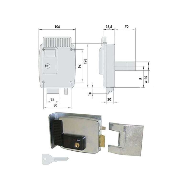 foto del prodotto cisa elettroserratura applicare per ferro dx 11823 80 1