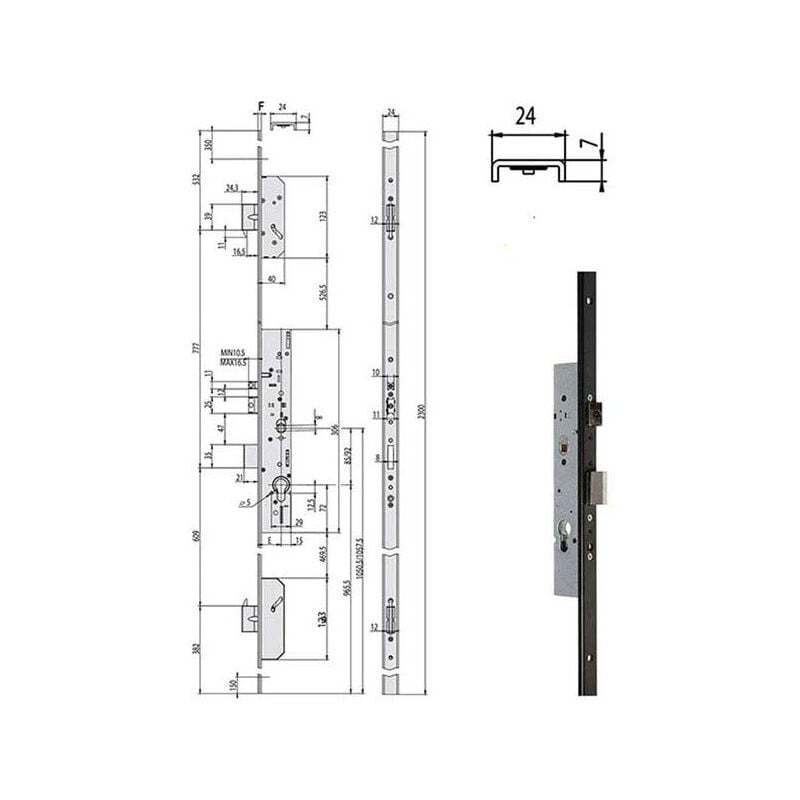 foto del prodotto cisa - elettroserratura inf.multipunto 19426-30-0