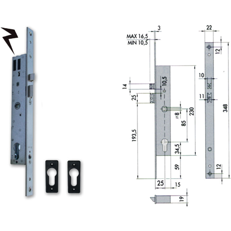 foto del prodotto cisa elettroserratura per montanti da infilare a cilindro +s. e.30 - f.22
