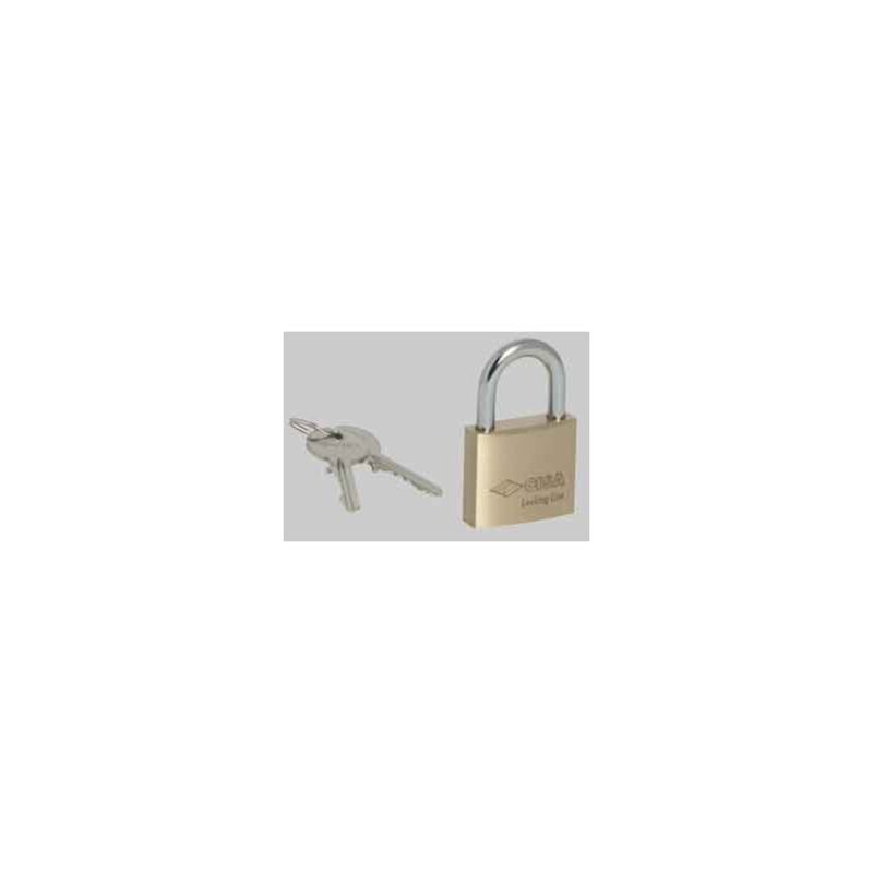 foto del prodotto cisa locking line lucchetto ad arco normale in ottone con 2 chiavi 40mm