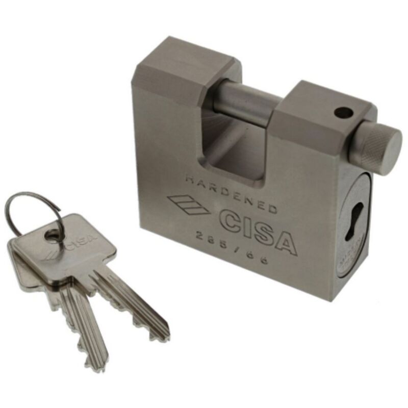 foto del prodotto cisa lucchetto corazzato 28550 catenaccio 66 mm lucchetti serranda