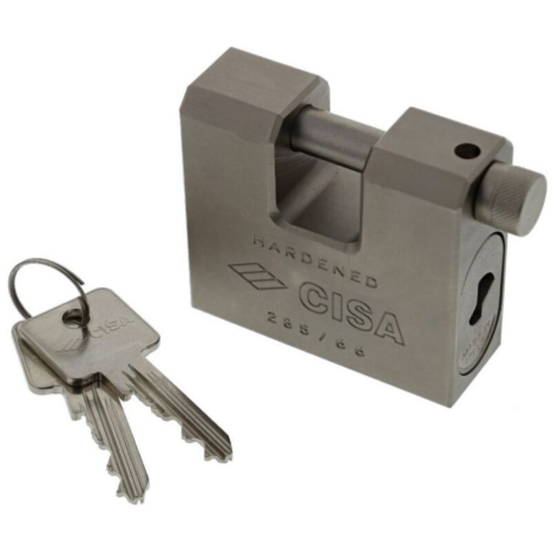 foto del prodotto cisa lucchetto corazzato 28550 catenaccio 75 mm lucchetti serranda
