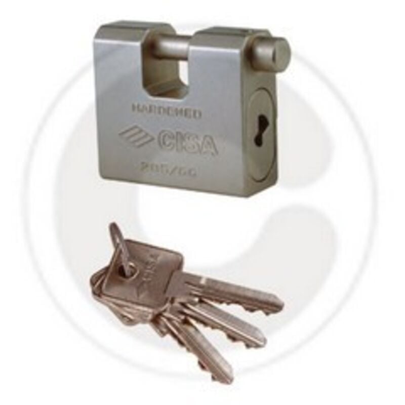 foto del prodotto cisa lucchetto corazzato 28550 catenaccio 84 mm lucchetti serranda