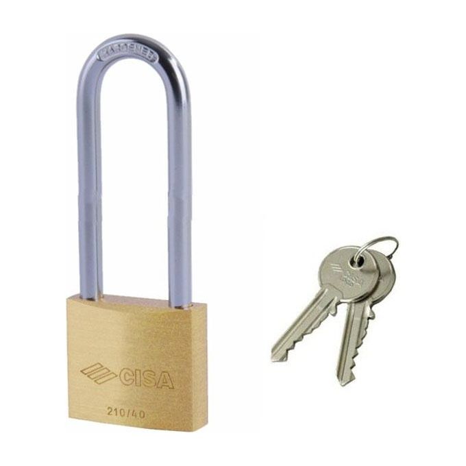 foto del prodotto cisa lucchetto ottone mm 40 arco extra lungo
