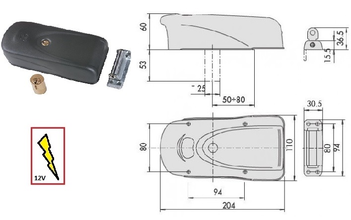 foto del prodotto cisa serratura 1a721.000 elettrika appl.x ferro s/pulsante