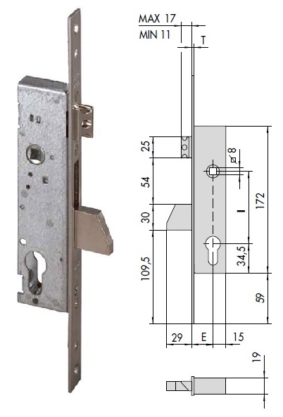 foto del prodotto cisa serratura 46215-30 inf. x mont.cat.basc. x allum.