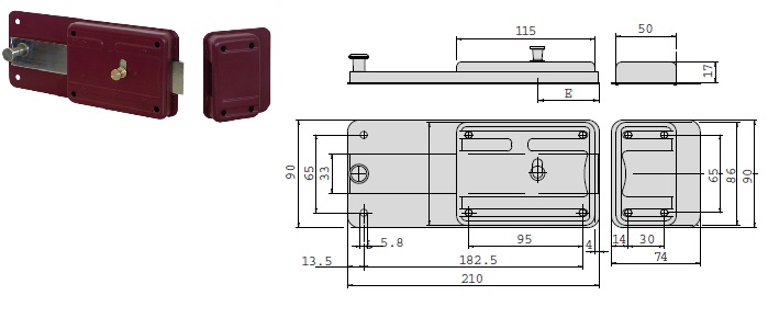 foto del prodotto cisa serratura 55071-60 ferroglietto x legno
