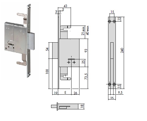 foto del prodotto cisa serratura 57226-60 inf. d.mappa x ferro