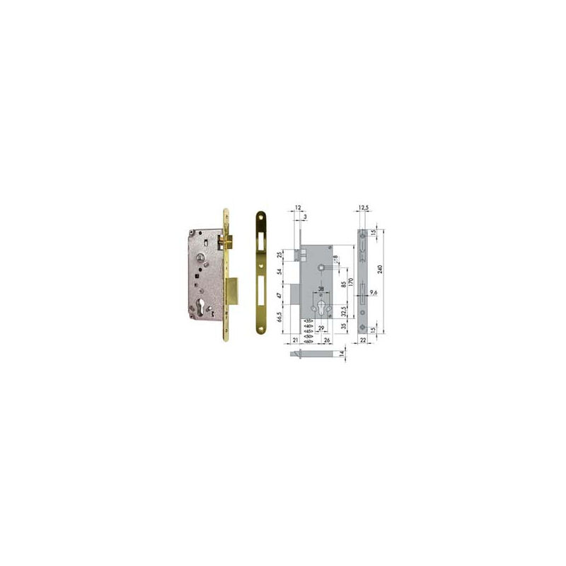 foto del prodotto cisa serratura a infilare logo bordo tondo 5c631 mm.35 5c631350 