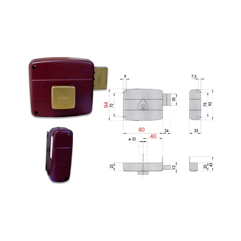 foto del prodotto cisa serratura da applicare 50131 porte legno dx mm. 60