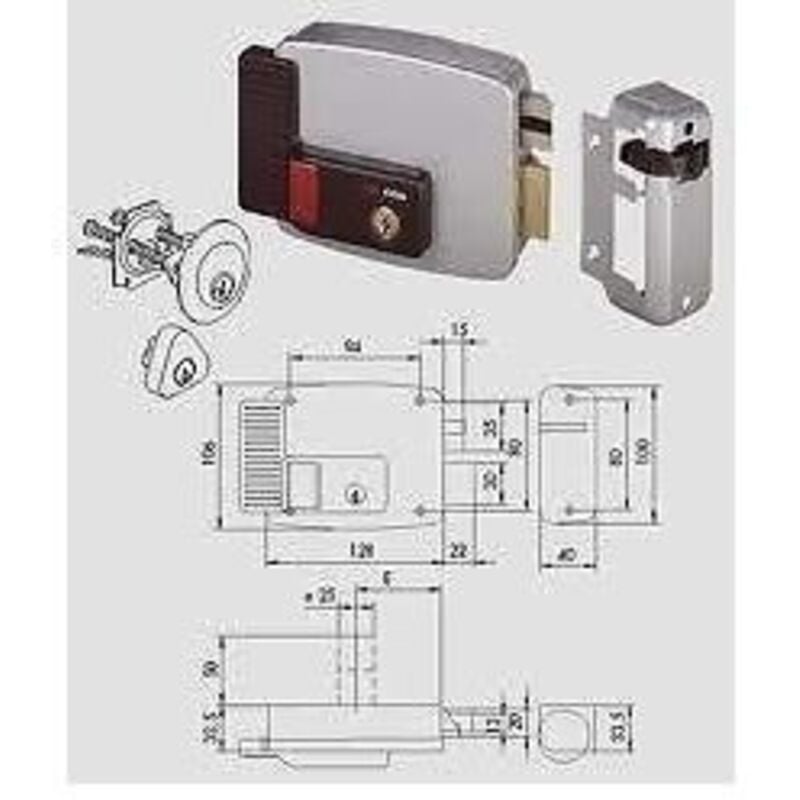 foto del prodotto cisa serratura elettrica elettroserratura applicare 11670 60 mm sx porte legno