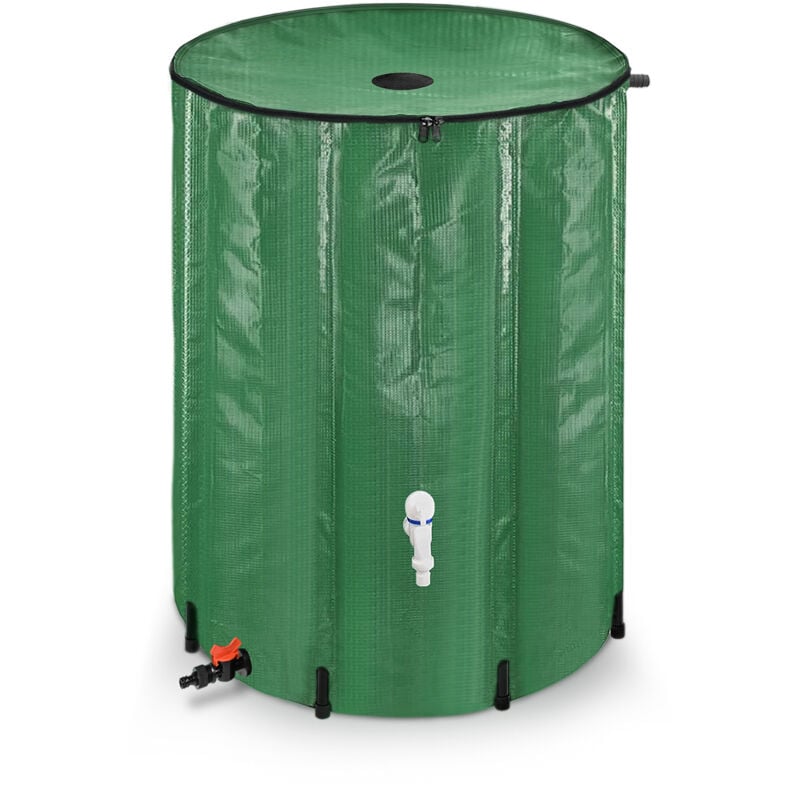 foto del prodotto cisterne per l acqua piovana, bidone per acqua piovana pieghevole 380l, con rubinetto, resistente alla ruggine e alle intemperie verde aufun