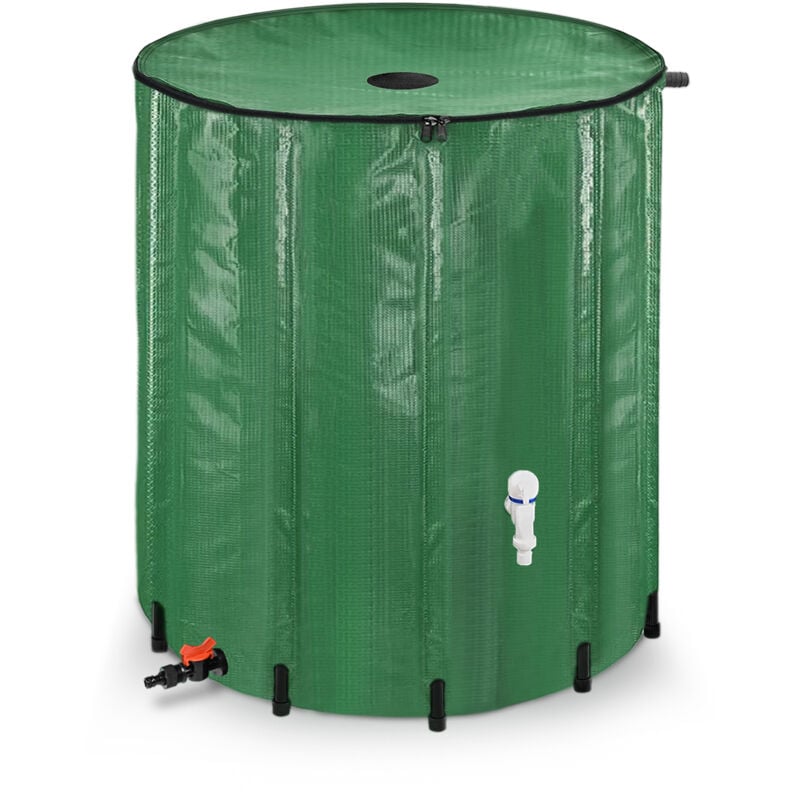 immagine 0 del prodotto cisterne per l acqua piovana, bidone per acqua piovana pieghevole 750l, con rubinetto, resistente alla ruggine e alle intemperie verde aufun
