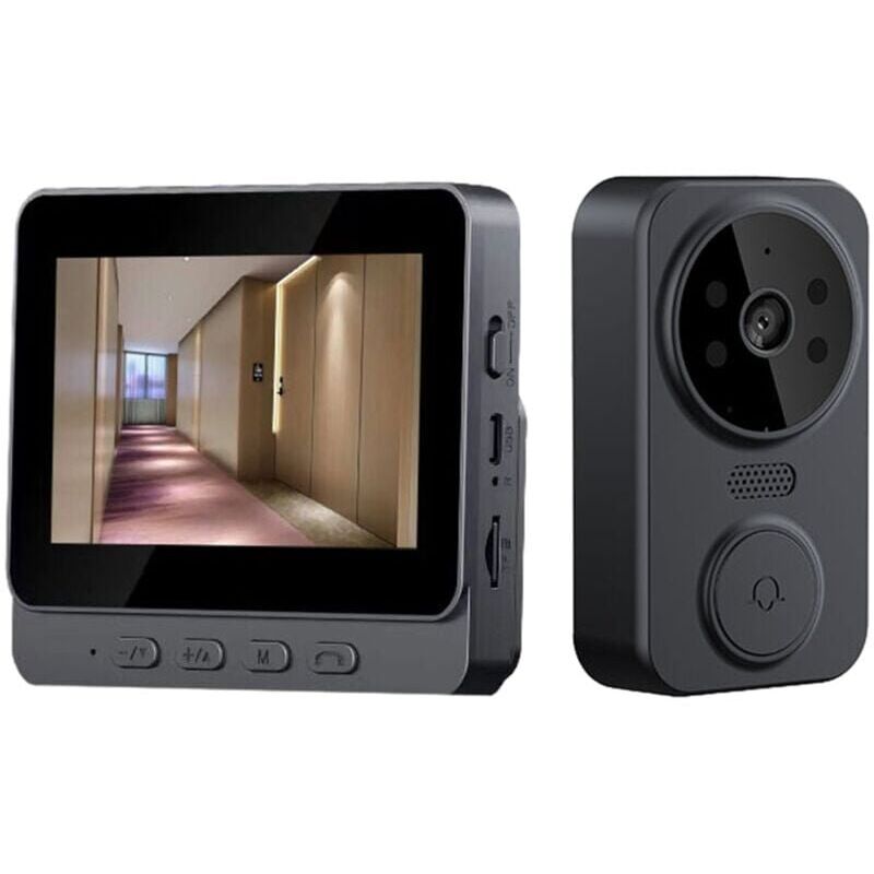 foto del prodotto citofono visivo wireless 2.4g con schermo ips da 4,3 pollici, campanello intelligente con videosorveglianza hd, citofono bidirezionale per ville,