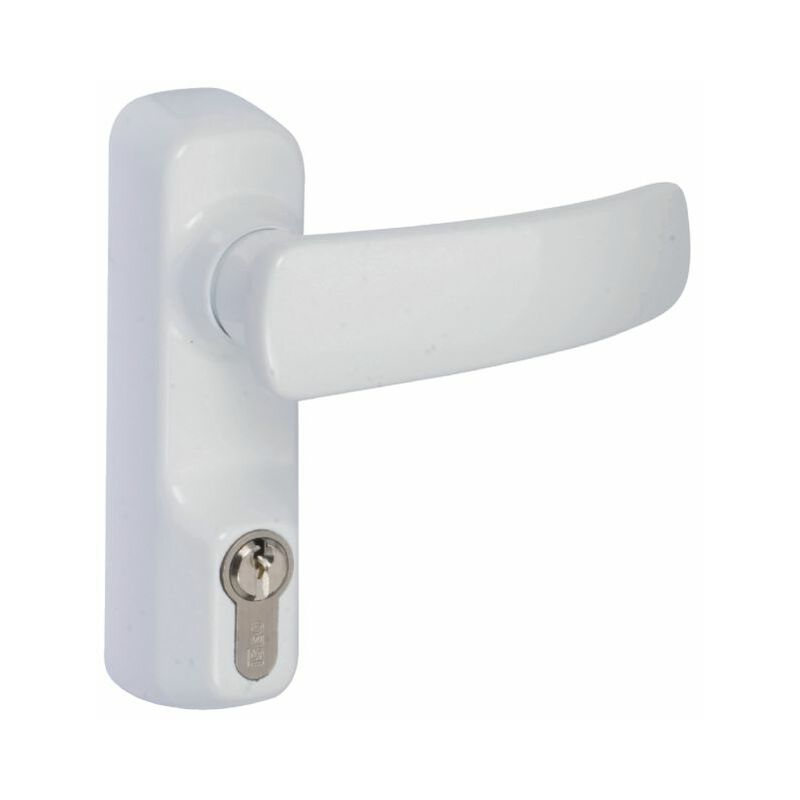 foto del prodotto city 94011004t maniglia a leva, cilindro a profilo europeo per idea bianco