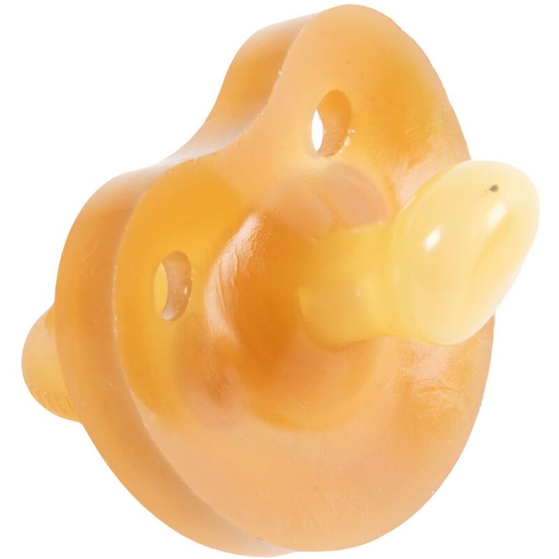 foto del prodotto ciuccio bimbi con tettina anatomica in gomma, senza bpa, lavabile e riutilizzabile, con fori di ventilazioni sul disco