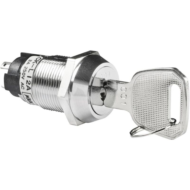foto del prodotto ckl12bfw01 ckl12bfw01 interruttore a chiave 250 v ac 3 a 1 x on on 1 x 90 1 pz. nkk switches