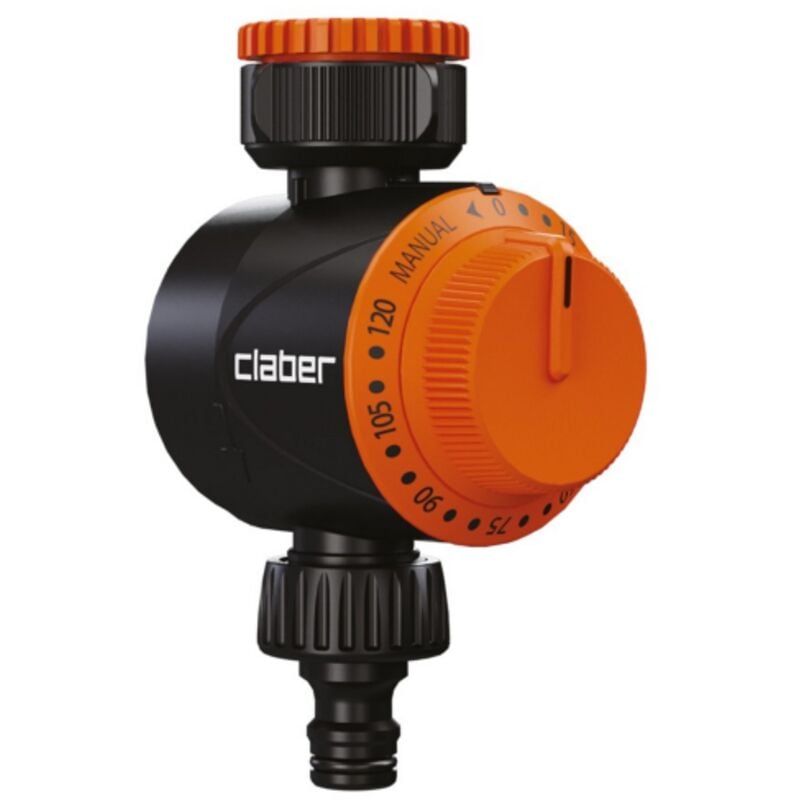 foto del prodotto claber 8421 centralina manuale con rotella di avviamento e chiusura automatica, temporizzatore timer meccanico per irrigatore giardino