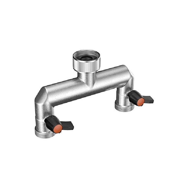 foto del prodotto claber metal jet in ottone presa a 2 vie filettate regolabili 3 4 m
