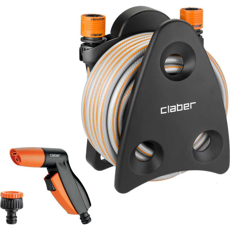 foto del prodotto claber mini set utility, kit supporto con tubo, raccordi e pistola due getti per irrigazione
