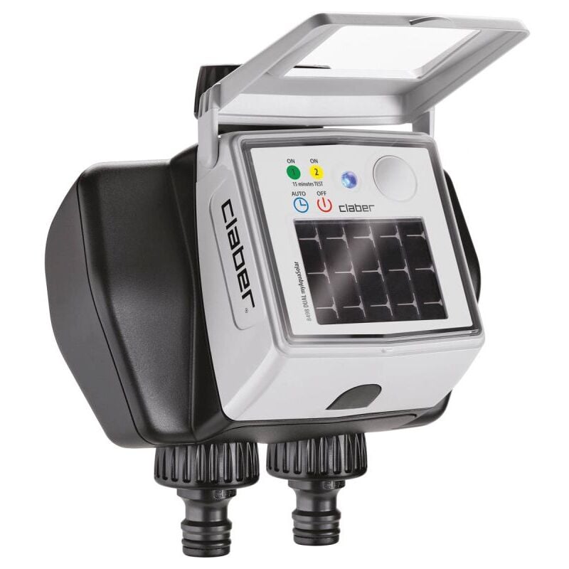 foto del prodotto claber - programmatore per irrigazione 2 vie dual myaquasolar