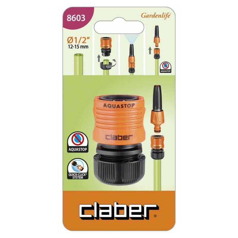 foto del prodotto claber raccordo da 1 2 aquastop quick click blister