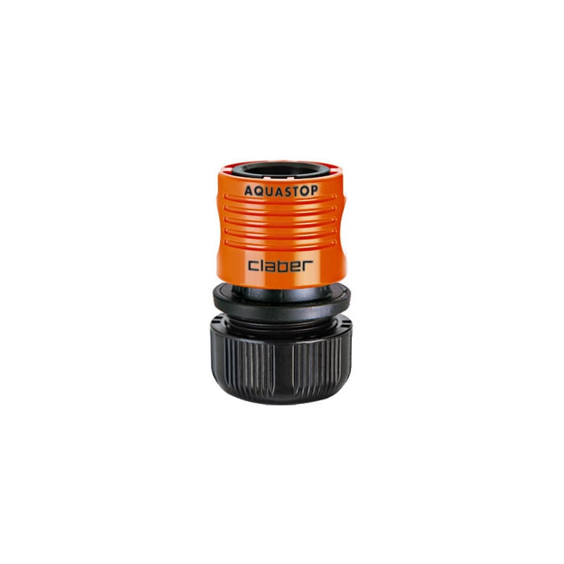 foto del prodotto claber raccordo da 5 8 con aquastop, quick click blister