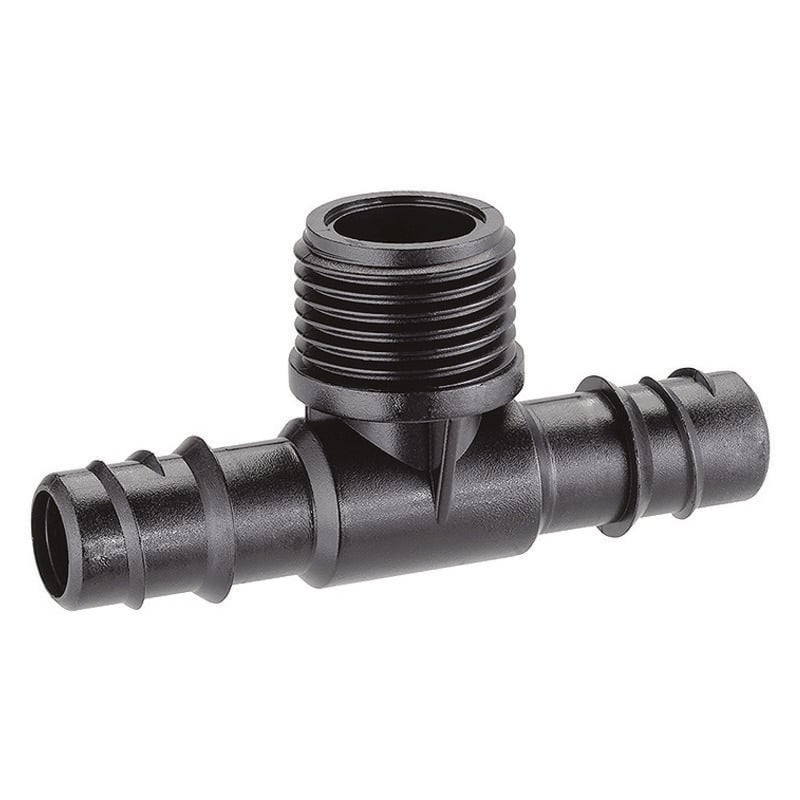 foto del prodotto claber raccordo per microirrigazione tubo 1 2 a 3 vie m 1 2 in bl. 91072