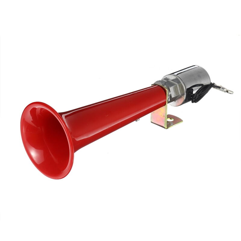 foto del prodotto clacson elettrico rosso ad aria compressa 12 24 v 600 db per camion, suv, auto, barche e motociclette.