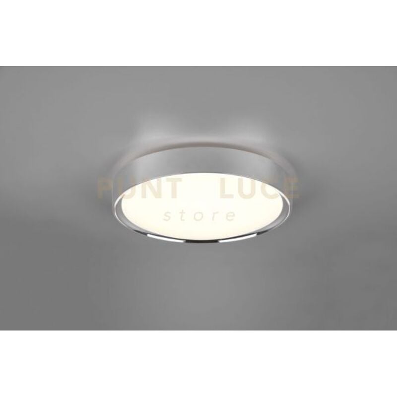 foto del prodotto clarimo h2o plafoniera led 18w 1850lm, 3000k bordo cromo ip44 d.33cm da bagno