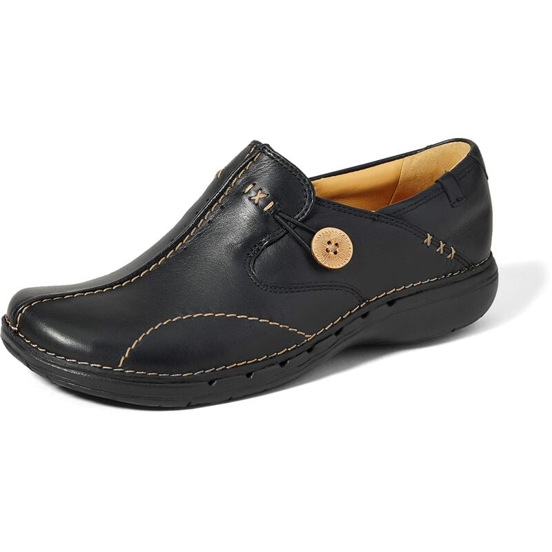 foto del prodotto clarks un loop 203128375, mocassini donna, nero (black leather), 41.5 eu