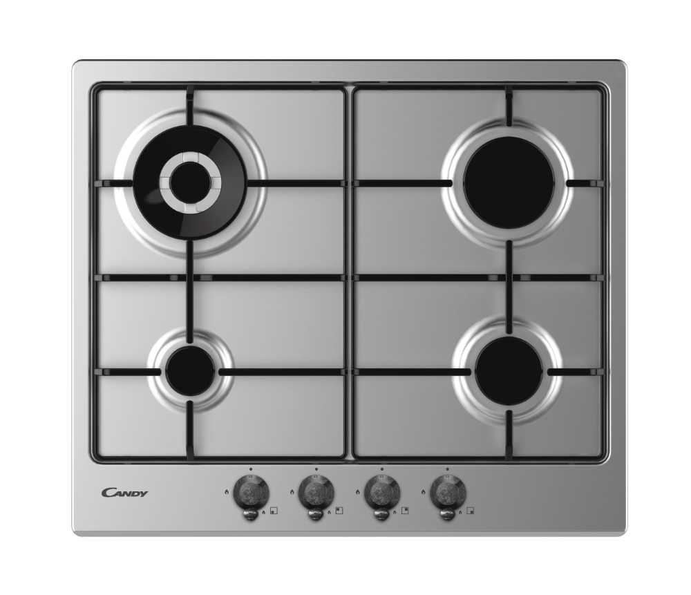 foto del prodotto classic chw6br4wtx piano cottura da incasso gas 4 fornelli acciaio inossidabile candy