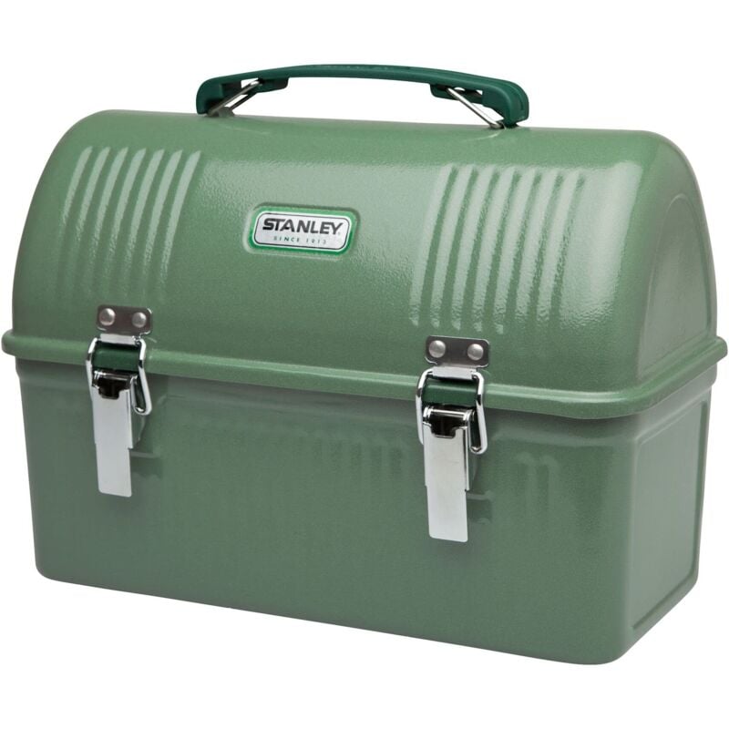 foto del prodotto classic lunch box 9.5l hammertone green - scatola per il pranzo in acciaio inox con manico - contenitore per alimenti senza bpa - può contenere una bottiglia sottovuoto o una tazza da viaggio - stanley